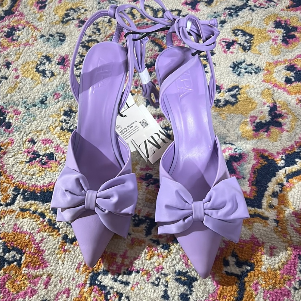 Zara bloggers lavender slingback bow heels - Picture 2 of 12